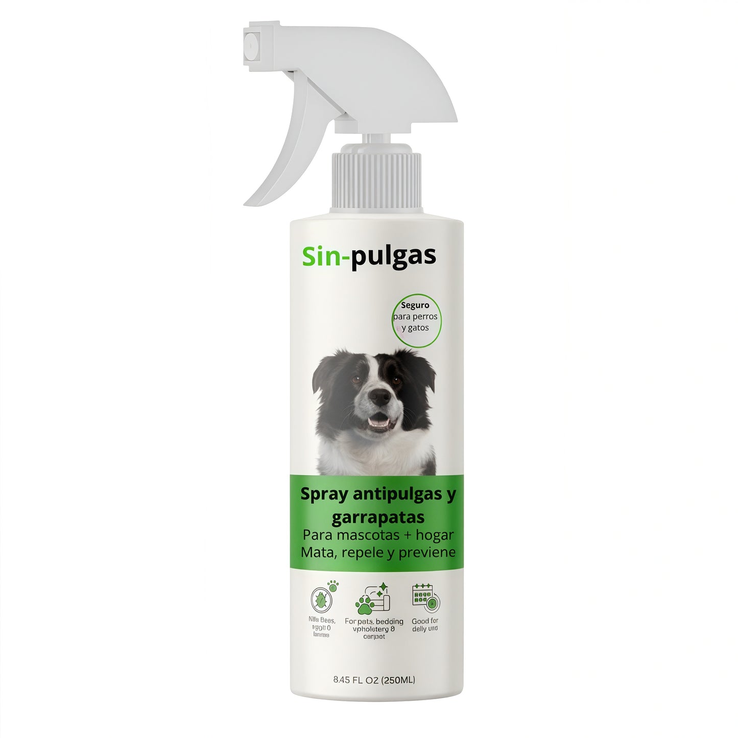 Sin-Pulgas - Spray antipulgas y garrapatas para perros y gatos