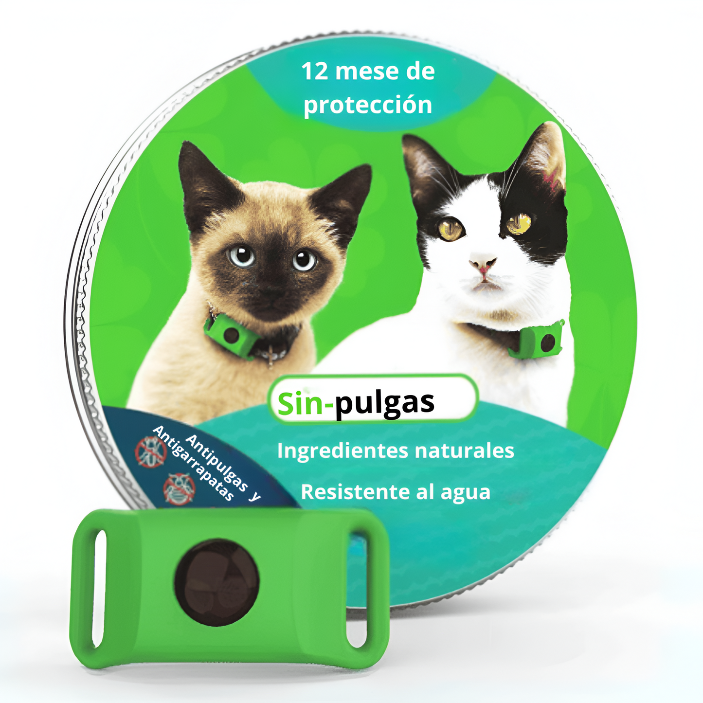 SinPulgas™ - Protector antipulgas y garrapats para gatos de 12 meses