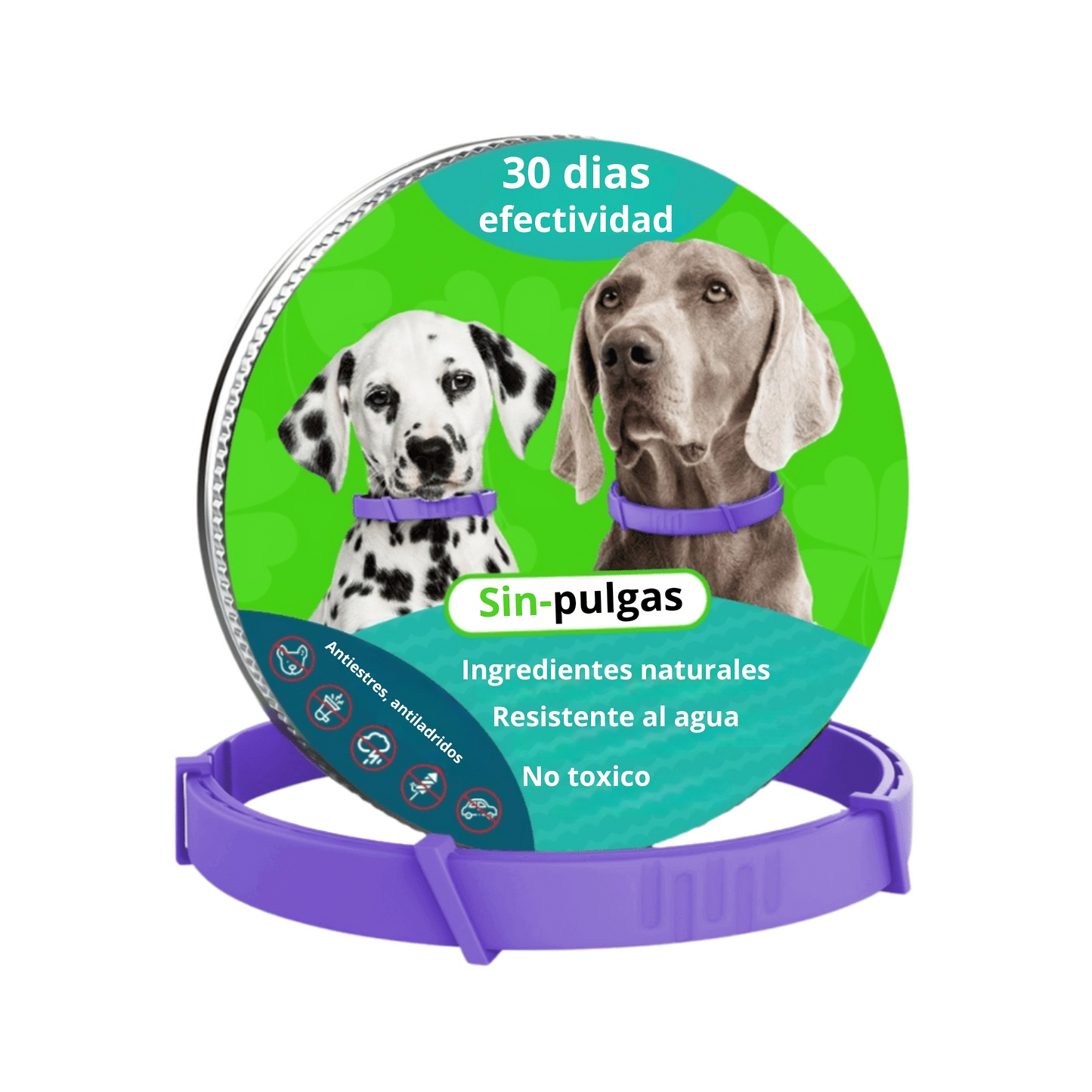 Sin-pulgas - Collar calmante de feromonas naturales para perros