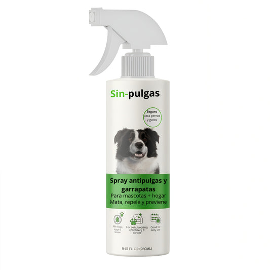 Sin-Pulgas - Spray antipulgas y garrapatas para perros y gatos