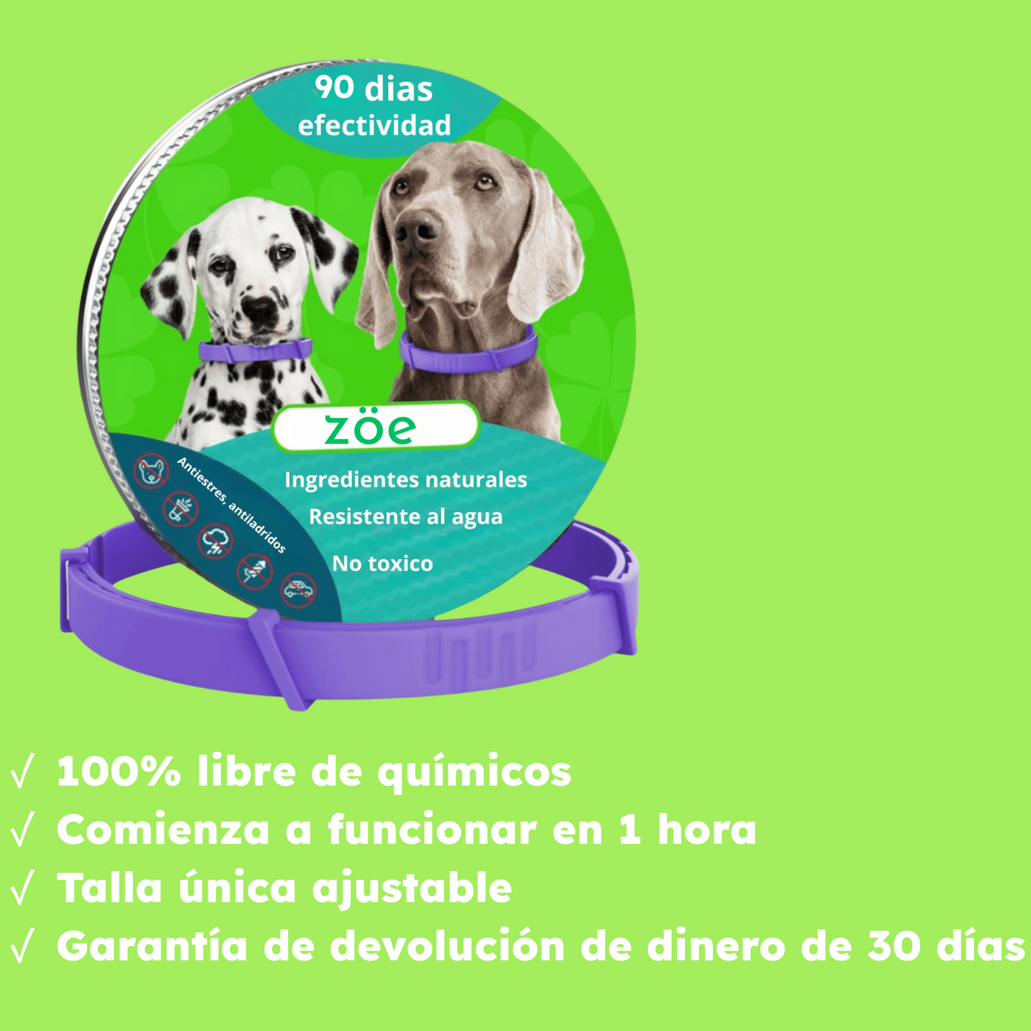 ZÖE™ - Collar calmante de feromonas naturales para perros