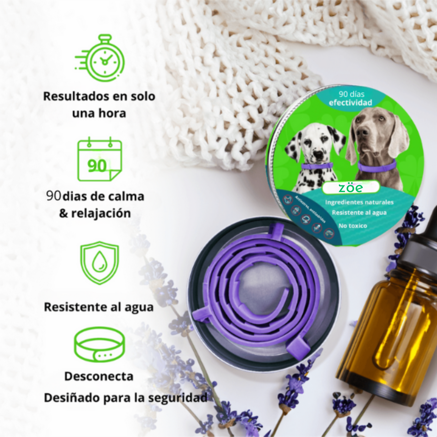 ZÖE™ - Collar calmante de feromonas naturales para perros